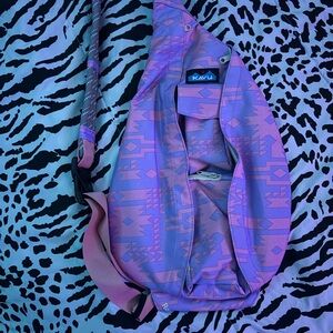 KAVU Crossbody Bag - Purple and Pink Geometric